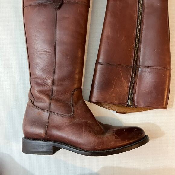 Frye Jayden Button Tall Riding Boots Brown Women Size 8 - Picture 5 of 15